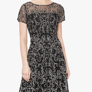 Ignite Evenings Sheer Yoke Soutache Dress